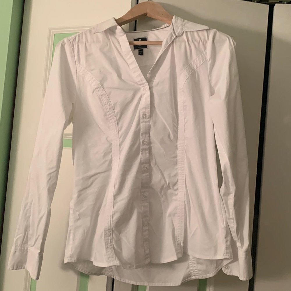 Express “The Essential Shirt” White Button-Down